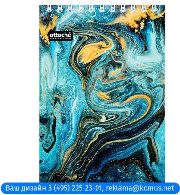 Блокнот Fluid A6 80 листов бирюзовый в клетку на спирали (101х145 мм) – фото 8