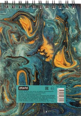 Блокнот Fluid A6 80 листов бирюзовый в клетку на спирали (101х145 мм) – фото 9