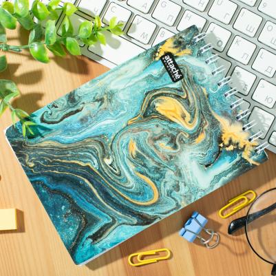 Блокнот Fluid A6 80 листов бирюзовый в клетку на спирали (101х145 мм) – фото 11