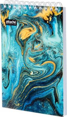 Блокнот Fluid A6 80 листов бирюзовый в клетку на спирали (101х145 мм)