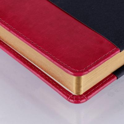 Ежедневник недатированный, A5, 160 листов, кожзам, "xGold", золотой срез, фуксия – фото 3