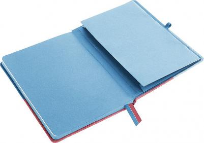 Блокнот A5 "Duo", под кожу с резинкой, 80 листов, клетка, голубой/розовый – фото 3