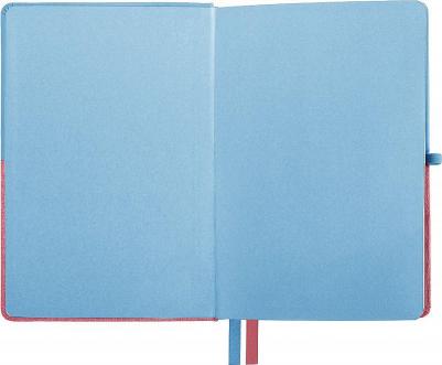 Блокнот A5 "Duo", под кожу с резинкой, 80 листов, клетка, голубой/розовый – фото 4
