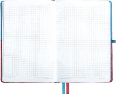 Блокнот A5 "Duo", под кожу с резинкой, 80 листов, клетка, голубой/розовый – фото 10