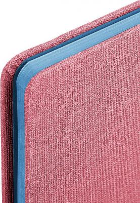 Блокнот A5 "Duo", под кожу с резинкой, 80 листов, клетка, голубой/розовый – фото 12