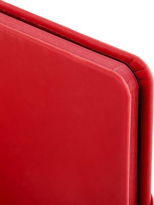 Блокнот A5 "Duo", под кожу с резинкой, 80 листов, клетка, красный/бирюзовый – фото 4