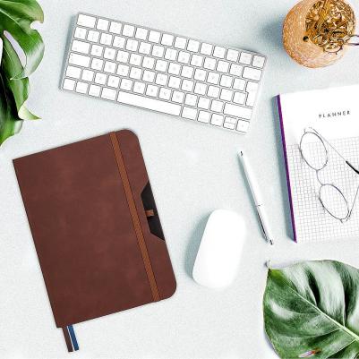 Блокнот A5 "Note", под кожу софт-тач, с резинкой, 80 листов, клетка, коричневый – фото 8