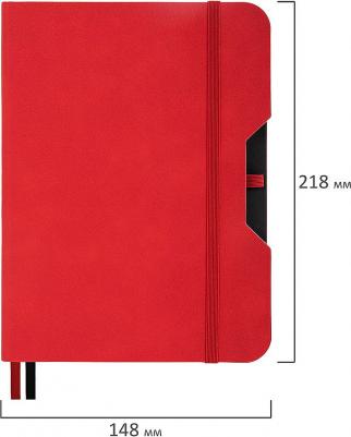 Блокнот A5 "Note", под кожу софт-тач, с резинкой, 80 листов, клетка, красный – фото 12