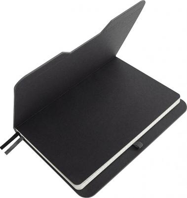 Блокнот A5 "Note", под кожу софт-тач, с резинкой, 80 листов, клетка, серый – фото 4