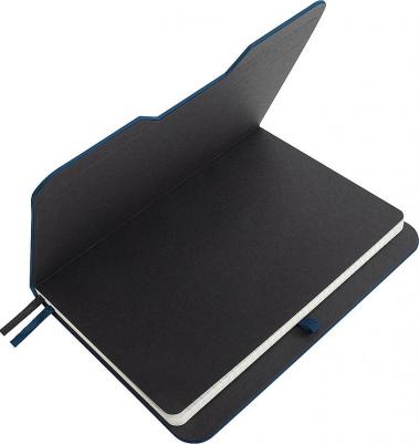 Блокнот A5 "Note", под кожу софт-тач, с резинкой, 80 листов, клетка, синий – фото 2