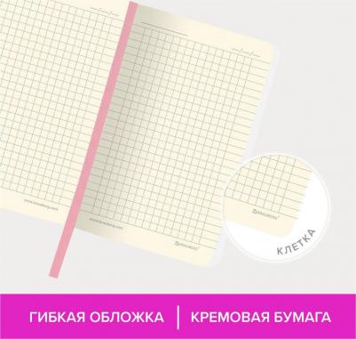 Блокнот МАЛЫЙ ФОРМАТ А6, "Metropolis Ultra", под кожу, 80 л., клетка, розовый, 113322 – фото 6