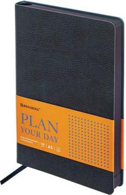 Ежедневник недатированный, А5, 135х200 мм, "Stylish", под фактурную кожу, 160 л., интегральная обложка, черный срез, черный, 126224 – фото 13