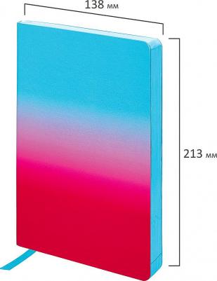 Ежедневник недатированный А5 138х213 мм, "Gradient", под кожу, 136 л., розовый-небесный, 114461 – фото 7