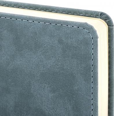 Ежедневник недатированный А5 138х213 мм "Status", под кожу, 160 л., серо-голубой, 113365 – фото 12