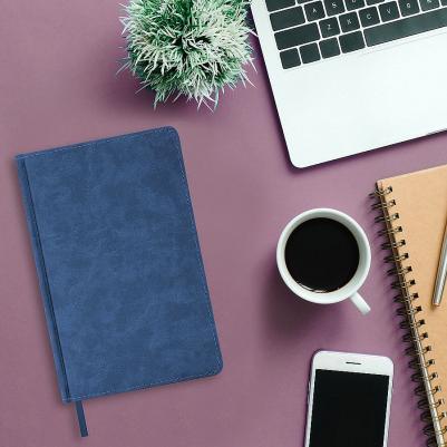 Ежедневник недатированный А5 138х213 мм "Status", под кожу, 160 л., темно-синий, 113362 – фото 6