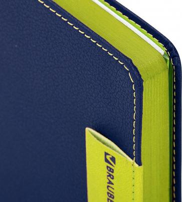 Ежедневник недатированный A5 "AIM", под кожу, 136 листов, темно-синий – фото 4