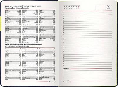 Ежедневник недатированный A5 "AIM", под кожу, 136 листов, темно-синий – фото 6
