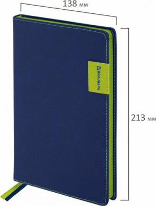 Ежедневник недатированный A5 "AIM", под кожу, 136 листов, темно-синий – фото 12