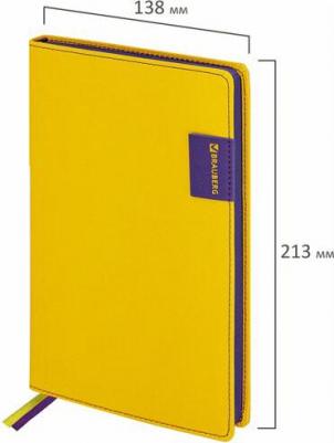 Ежедневник недатированный A5 "AIM", под кожу, 136 листов, желтый – фото 12