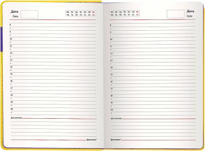 Ежедневник недатированный A5 "AIM", под кожу, 136 листов, желтый – фото 14