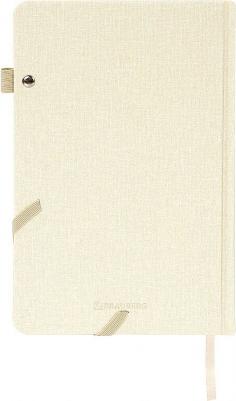 Ежедневник недатированный А5 "Finest", 136 л., кожзам, резинка, бежевый, 111871 – фото 6