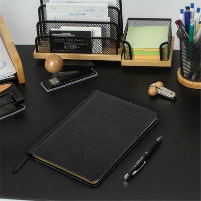 Ежедневник недатированный большой формат 210х297 мм А4, "Iguana", под кожу, 160 л., черный,114452 – фото 9