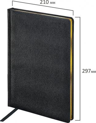 Ежедневник недатированный большой формат 210х297 мм А4, "Iguana", под кожу, 160 л., черный,114452 – фото 12