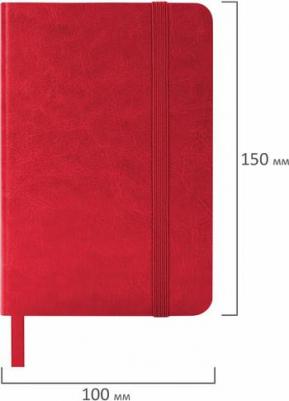 Ежедневник недатированный МАЛЫЙ 100х150 мм А6 "Metropolis Ultra", под кожу, 160 л., красный, 113299 – фото 6