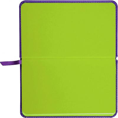 Еженедельник недатированный малый формат 95х155 мм А6, "Rainbow" под кожу, 64 л., сиреневый, 114486 – фото 3