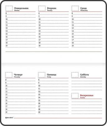 Еженедельник недатированный малый формат 95х155 мм А6, "Rainbow" под кожу, 64 л., сиреневый, 114486 – фото 4