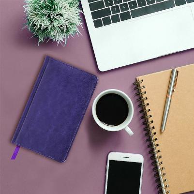 Еженедельник недатированный малый формат 95х155 мм А6, "Rainbow" под кожу, 64 л., сиреневый, 114486 – фото 8