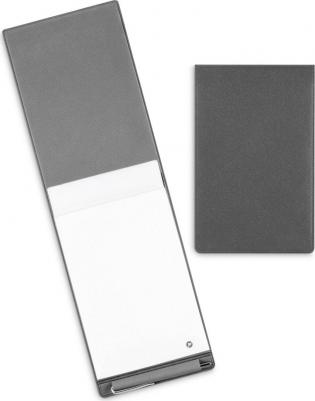 Блокнот с шариковой ручкой, формат B7, экокожа Saffiano, цвет Темно-серый – фото 4