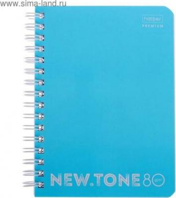 Записная книжка А6, 80 листов, в клетку, на гребне, NEWtone PASTEL "Незабудка", обложка мелованный картон, глянцевая ламинация 4606782369555 – фото 1