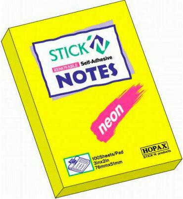 Стикеры Stick`n Eco 51x76 мм неоновые желтые (1 блок, 100 листов) – фото 5