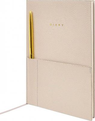 Ежедневник A5, недатированный " elegance stylish collection" 80 листов, бежевый, с ручкой в кармашке, ляссе, тонированная бумага