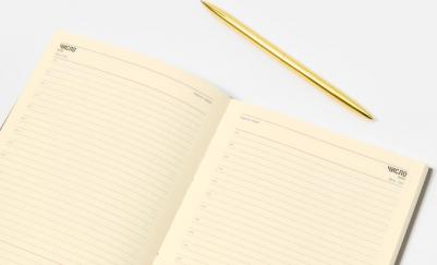 Ежедневник A5 недатированный серый, 80 листов, ELEGANCE STYLISH COLLECTION, интегральная обложка с ручкой в кармане – фото 3