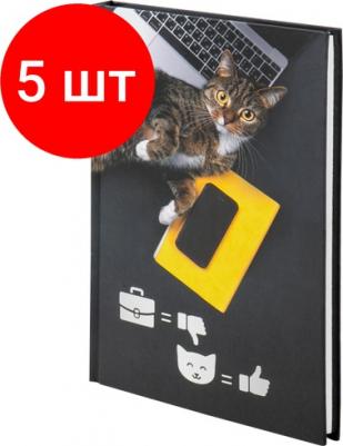 Блокнот А5, 80 л., твердый, выборочный лак, клетка, "Милый котик", 111603 – фото 2