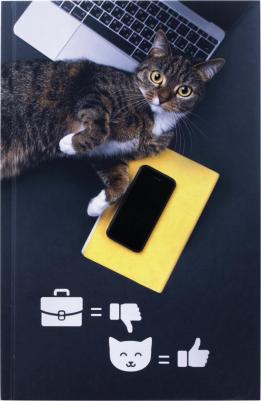 Блокнот А5, 80 л., твердый, выборочный лак, клетка, "Милый котик", 111603 – фото 6