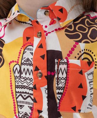 Блузка для девочек цв. белый р-р. 110 – фото 4