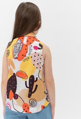 Блузка для девочек цв. белый р-р. 110 – фото 5