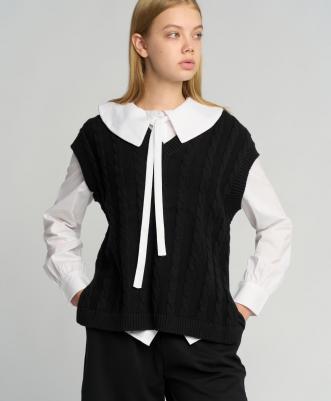 Блузка прямого силуэта с длинным рукавом белая (146) – фото 1