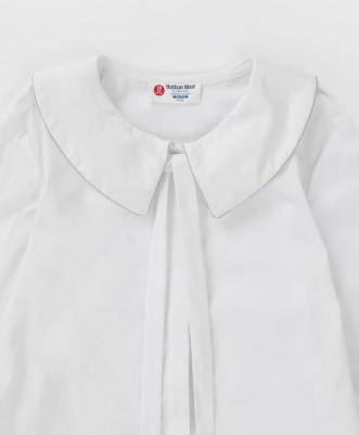 Блузка прямого силуэта с длинным рукавом белая (164) – фото 4