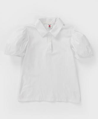 Блузка с короткими рукавами-фонариками белая (164) – фото 5