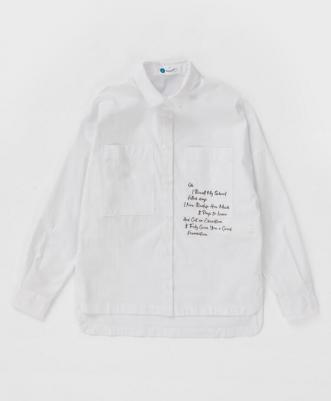 Блузка с накладными карманами и принтом белая (122) – фото 5