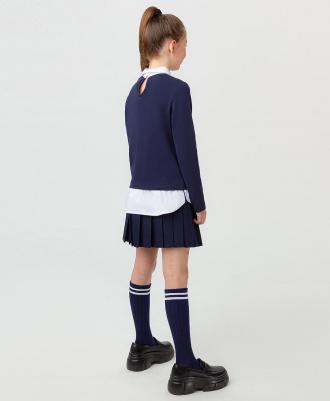 Блузка темно-синяя (164) – фото 2