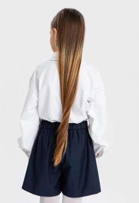 Рубашка с фигурным воротником белая (122) – фото 4