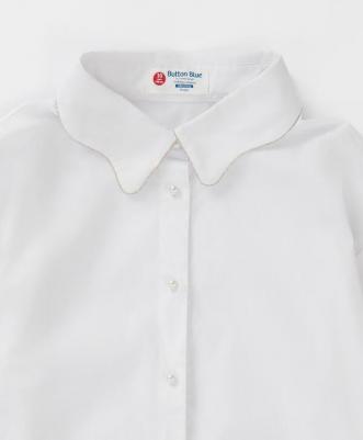 Рубашка с фигурным воротником белая (170) – фото 3