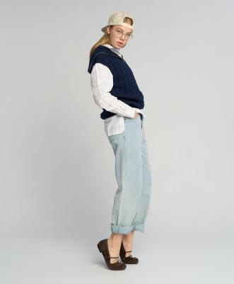 Рубашка с олловер принтом в крупную клетку белая (152) – фото 5