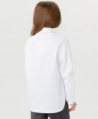 Рубашка с принтом белая (122) – фото 4