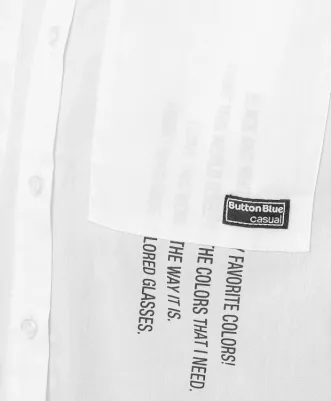 Рубашка с принтом белая (164) – фото 1